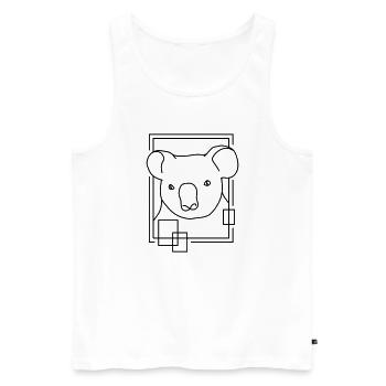 Koala en forme géométrique - Conception d’art au trait - Débardeur bio Premium Homme - blanc - Devant - AI Model Male 178 light (178cm)