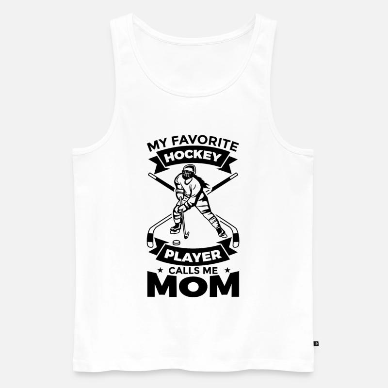 Eishockey Mutter - Männer Premium Bio Tank Top - Weiß
