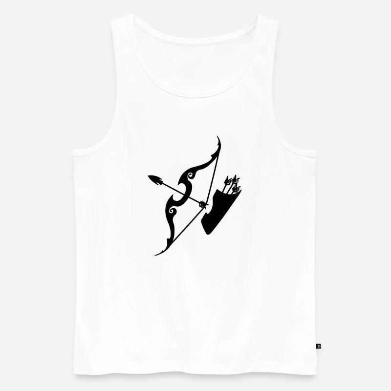 Schütze-Bogen mit Pfeilen - Männer Premium Bio Tank Top - Weiß