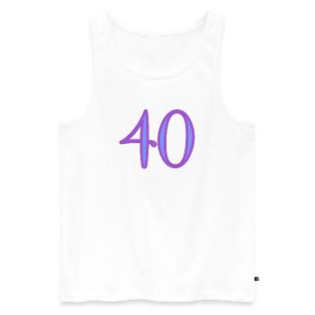 40. 40 YEARS. 40th ANNIVERSARY. 40TH ANNIVERSARY. - Men's Premium Organic Tank Top - white - Front - Michal (187cm)