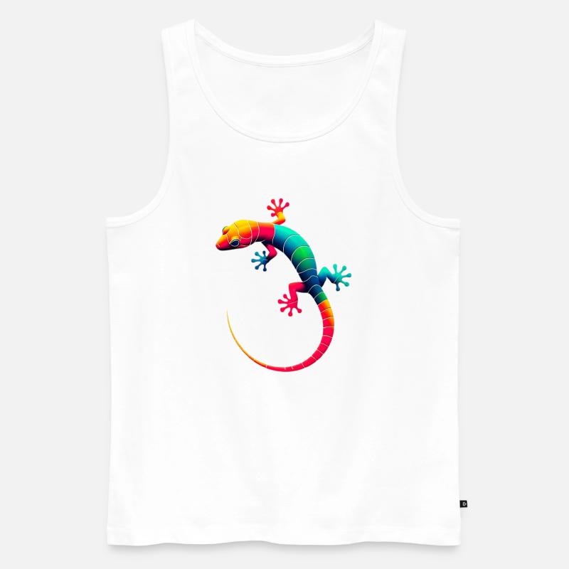 Gecko - Männer Premium Bio Tank Top - Weiß