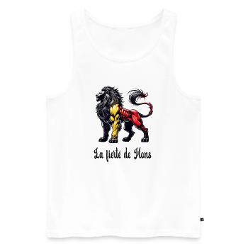Mons lion flag design - Men's Premium Organic Tank Top - white - Front - AI Model Male 178 light (178cm)