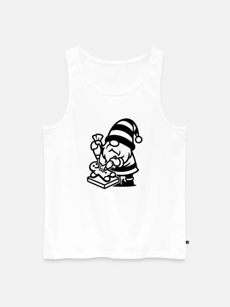 Gingerbread Baking Gnome - Men's Premium Organic Tank Top - white