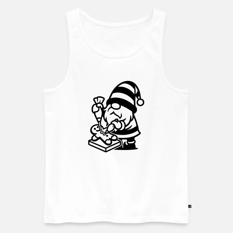 Gingerbread Baking Gnome - Men's Premium Organic Tank Top - white