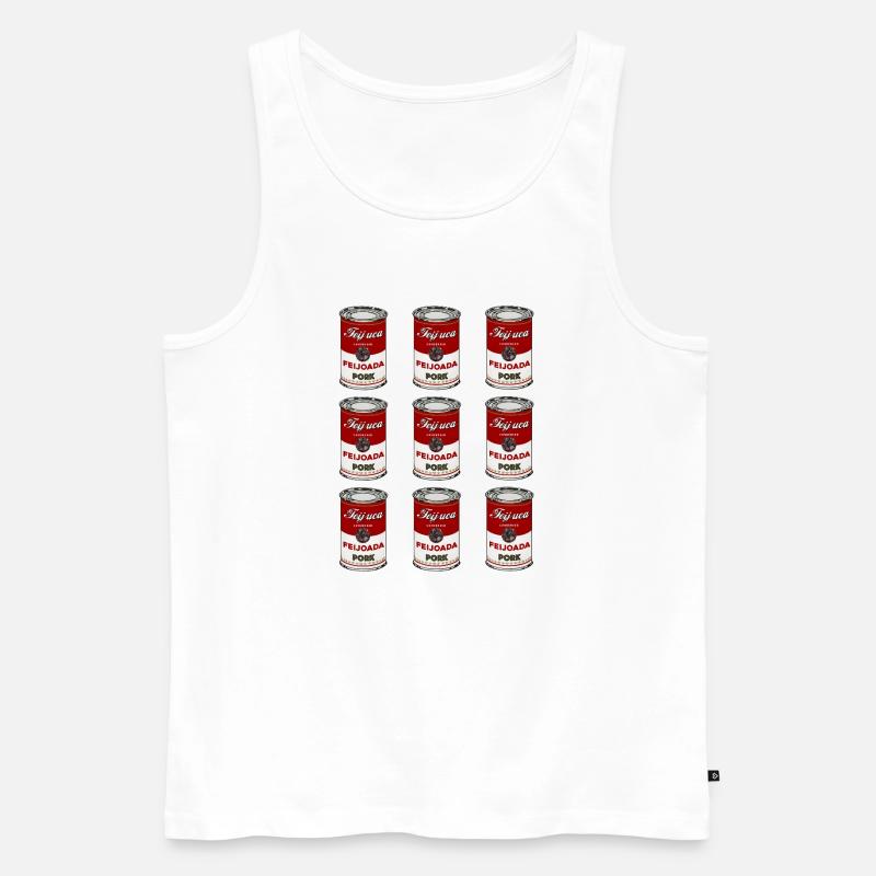 Feijoada Pork Can Pattern - Men's Premium Organic Tank Top - white