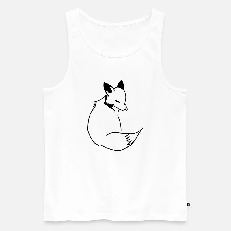 Fuchs Comic: Schlau, Foxy & Manga Style - Männer Premium Bio Tank Top - Weiß