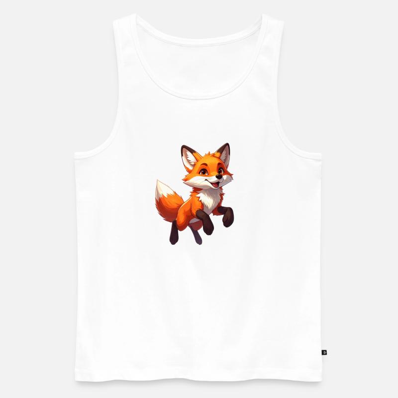 Springender Fuchs - Männer Premium Bio Tank Top - Weiß