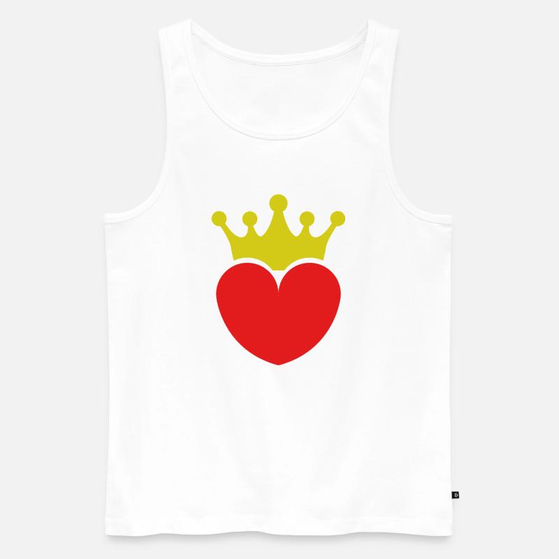 Herz mit Krone - Männer Premium Bio Tank Top - Weiß