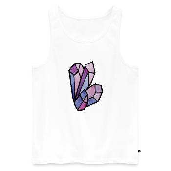 Mosaik aus Buntglas-Edelsteinherzen - Männer Premium Bio Tank Top - Weiß - Vorne - Michal (187cm)