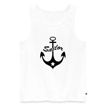 anker_wappen2 - Männer Premium Bio Tank Top - Weiß - Vorne - Michal (187cm)