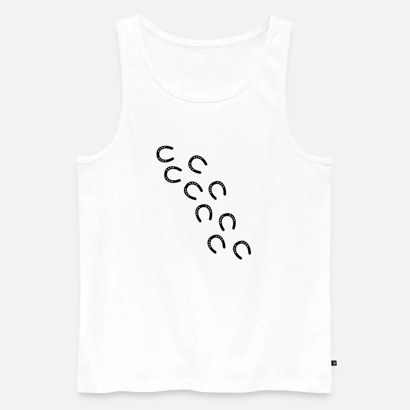 Pferd hufeisen traces - Männer Premium Bio Tank Top - Weiß