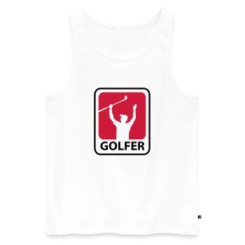 Golf - Débardeur bio Premium Homme - blanc - Devant - AI Model Male 178 light (178cm)