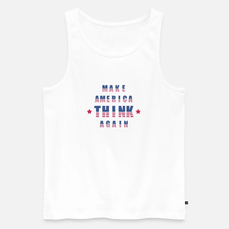 make america think again - Männer Premium Bio Tank Top - Weiß