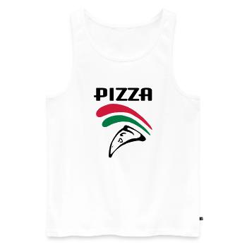 Pizza (3c) - Männer Premium Bio Tank Top - Weiß - Vorne - AI Model Male 178 light (178cm)