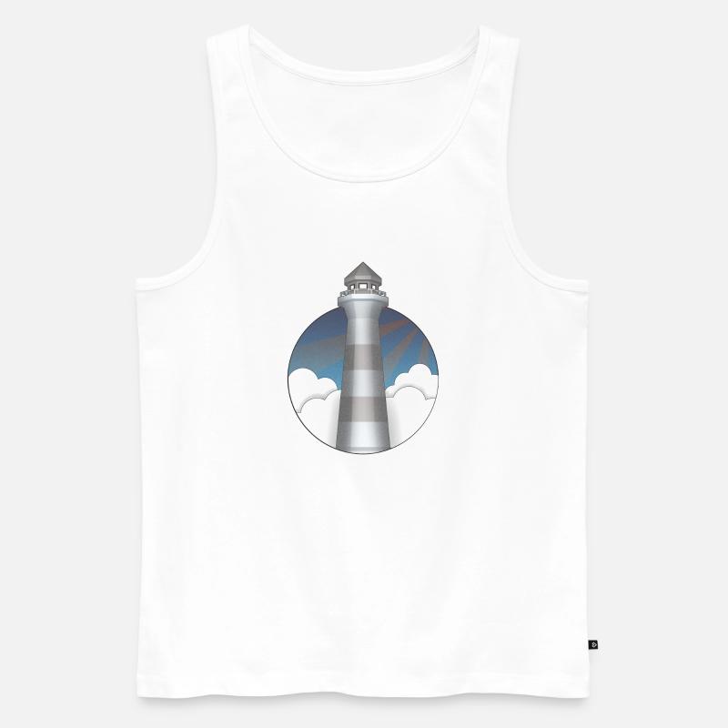 Leuchtturm - Männer Premium Bio Tank Top - Weiß