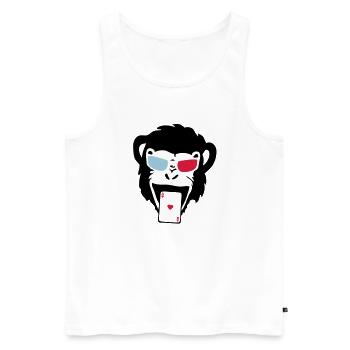 Affe Gorilla Affe tete5 poker2 - Männer Premium Bio Tank Top - Weiß - Vorne - AI Model Male 178 light (178cm)