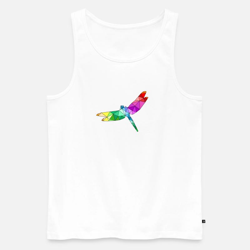 Libelle Polygon Flieger Drache - Männer Premium Bio Tank Top - Weiß