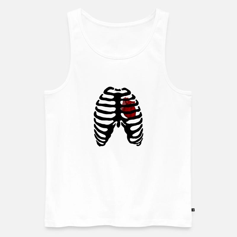 Rib cage Heart - Männer Premium Bio Tank Top - Weiß