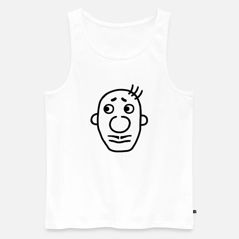 Mann mit Schnurrbart / Oberlippenbart - Männer Premium Bio Tank Top - Weiß