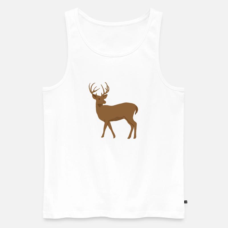 Hirsch - Männer Premium Bio Tank Top - Weiß