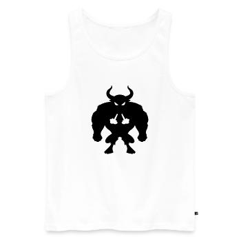 Minotaurus schwarz - Männer Premium Bio Tank Top - Weiß - Vorne - Michal (187cm)