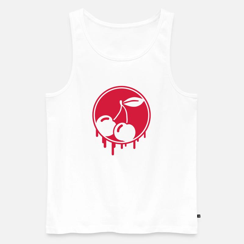 cherry_graffiti_hi1 - Männer Premium Bio Tank Top - Weiß