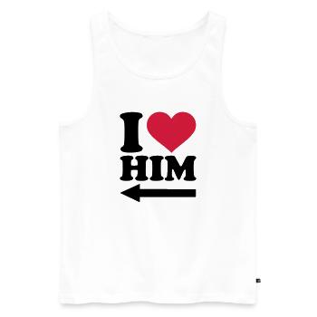 Freund - Männer Premium Bio Tank Top - Weiß - Vorne - AI Model Male 178 light (178cm)