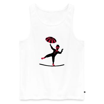 Cirque - Débardeur bio Premium Homme - blanc - Devant - Michal (187cm)