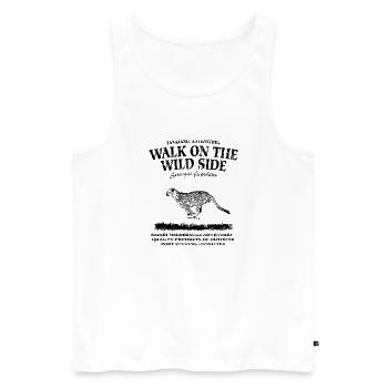 Walk on the wild side - Gepard - Männer Premium Bio Tank Top - Weiß - Vorne - Michal (187cm)