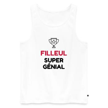Filleul / Filleule / Parrain / Marraine / Bébé - Men's Premium Organic Tank Top - white - Front - AI Model Male 178 light (178cm)