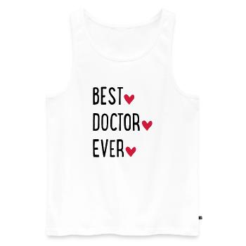 Arzt - Männer Premium Bio Tank Top - Weiß - Vorne - Michal (187cm)