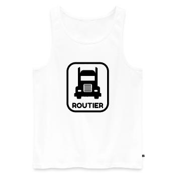 Trucker LKW Fahrer Routier Truck Camion Transport - Men's Premium Organic Tank Top - white - Front - AI Model Male 178 light (178cm)