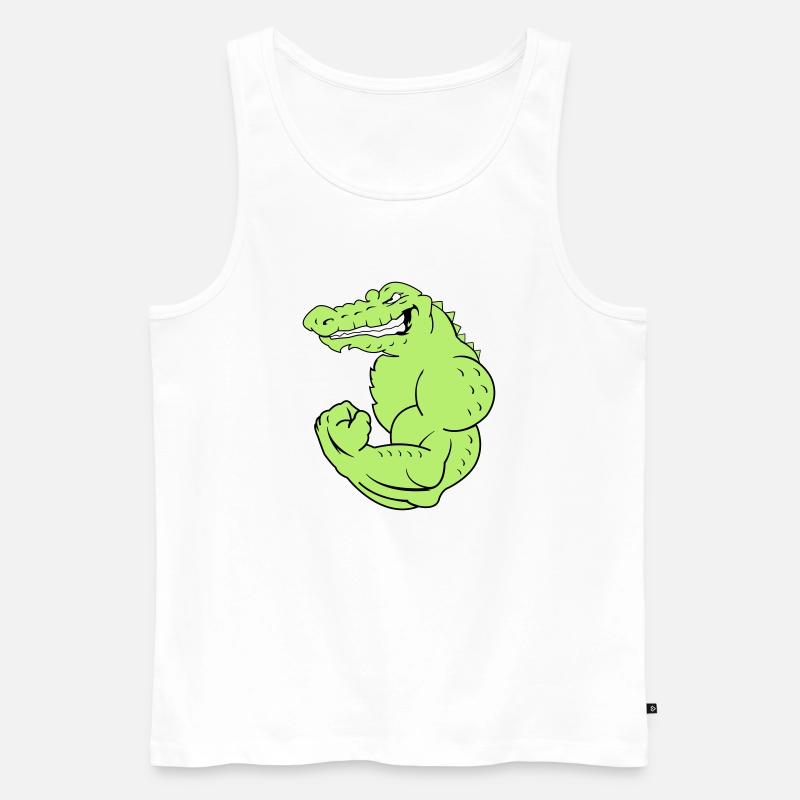 strong_crocodile_2 - Männer Premium Bio Tank Top - Weiß