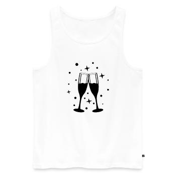 sekt anstossen design - Männer Premium Bio Tank Top - Weiß - Vorne - AI Model Male 178 light (178cm)