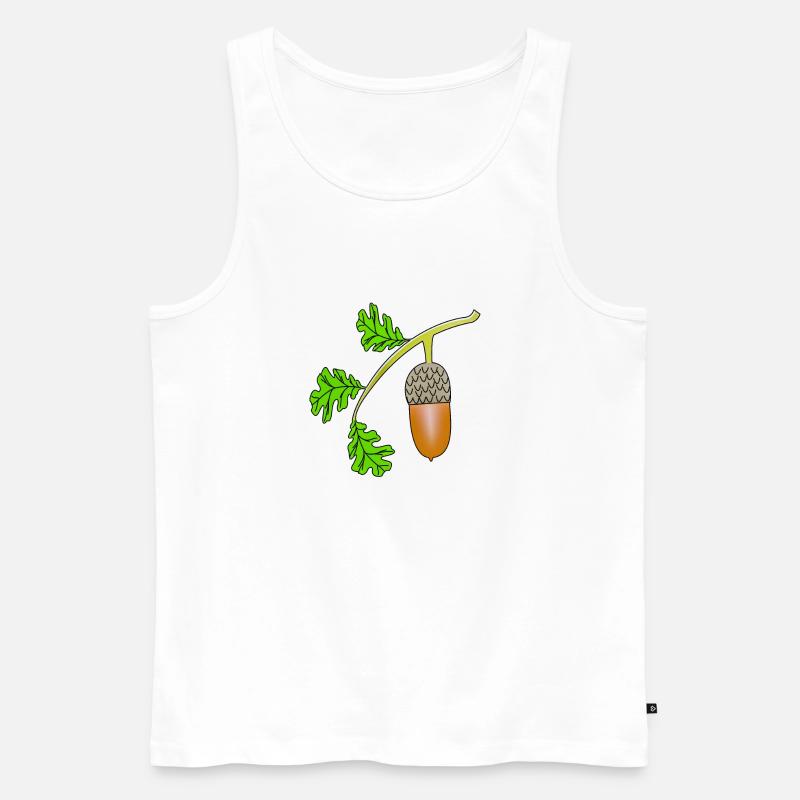 Eichel Blatt Eiche bea - Männer Premium Bio Tank Top - Weiß