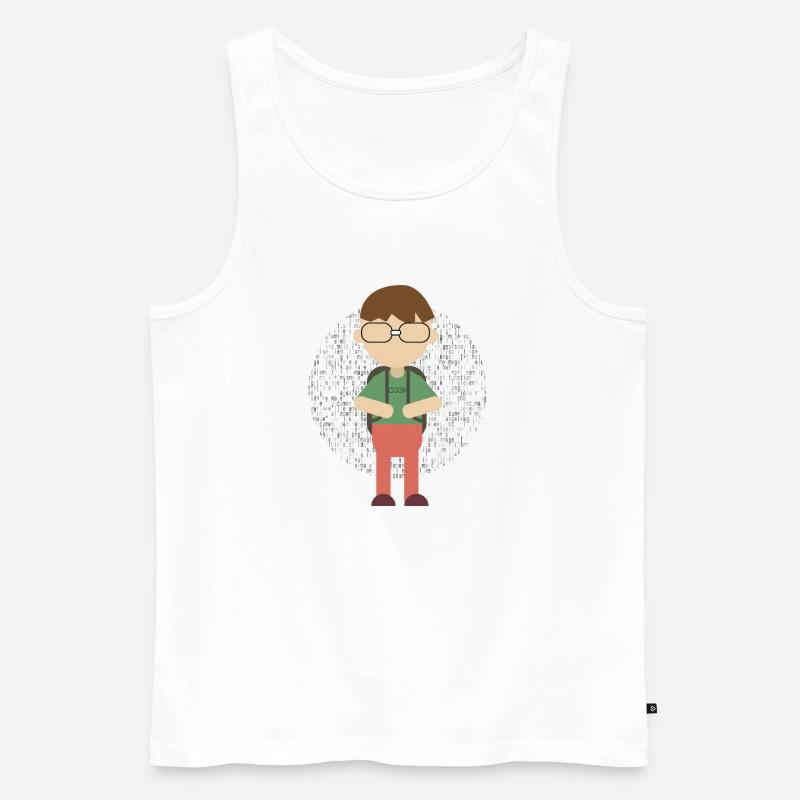 Geeks - Men's Premium Organic Tank Top - white