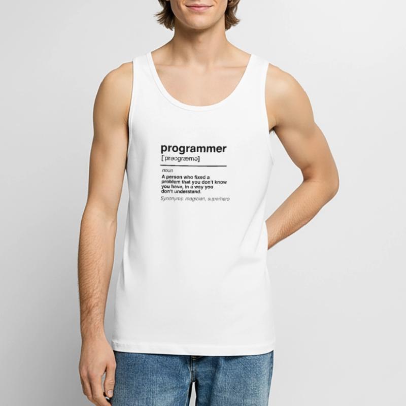 Funny software developer engineer programmer Men's Premium Organic Tank Top