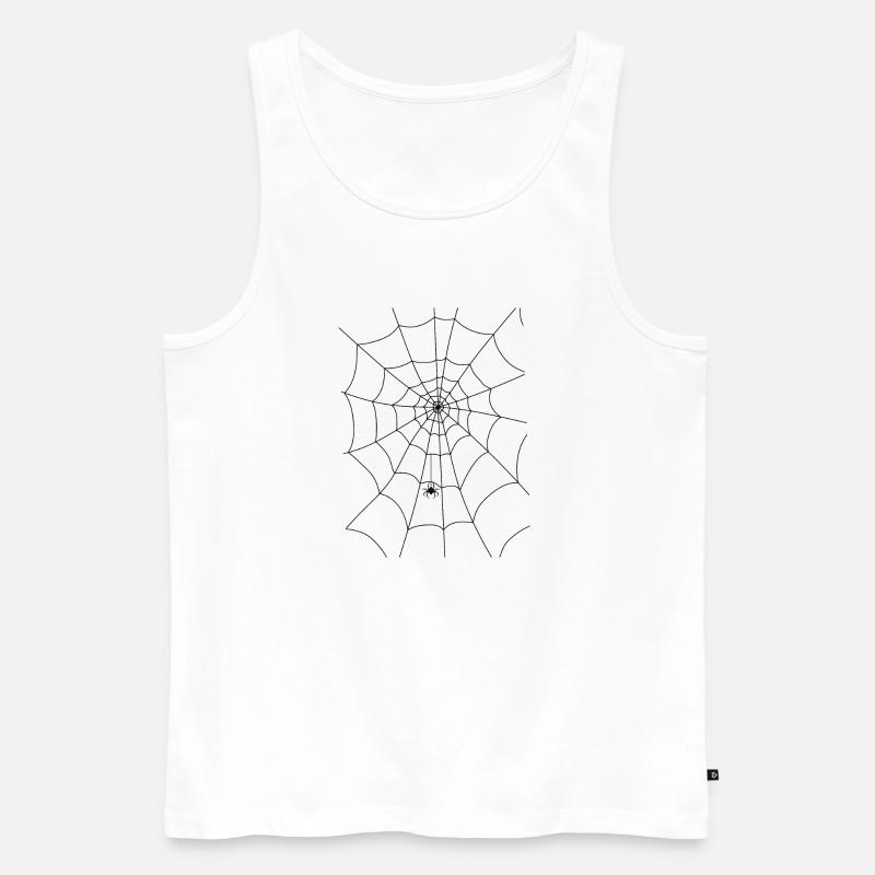 Spinnennetz, Spinne, Spinne im Netz - Männer Premium Bio Tank Top - Weiß