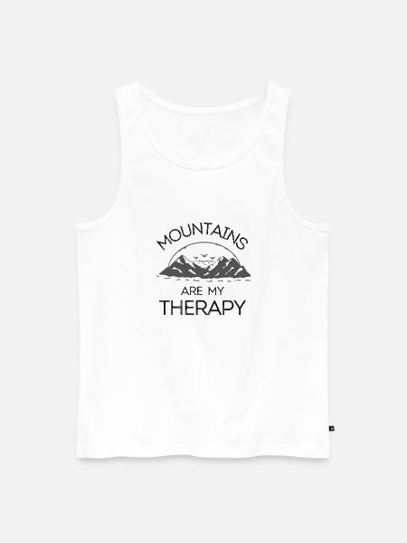 Mountains Are My Therapy - Men's Premium Organic Tank Top - white