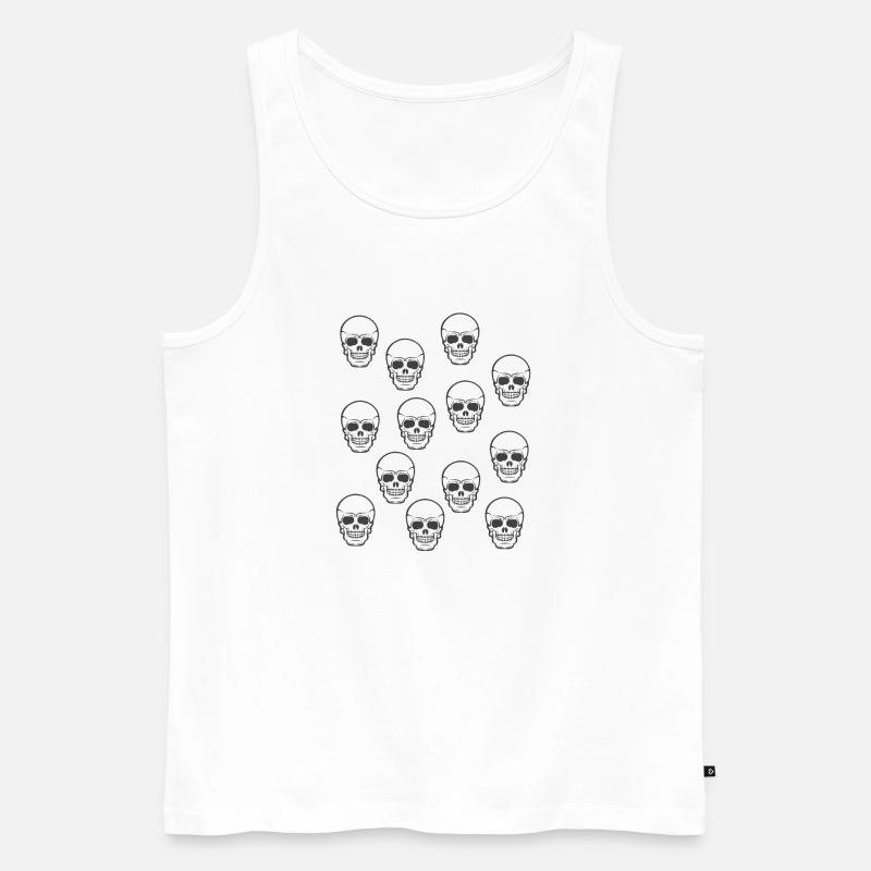 SkullsTotenkopf Totenköpfe - Männer Premium Bio Tank Top - Weiß
