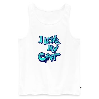 I love my cat - Men's Premium Organic Tank Top - white - Front - Michal (187cm)