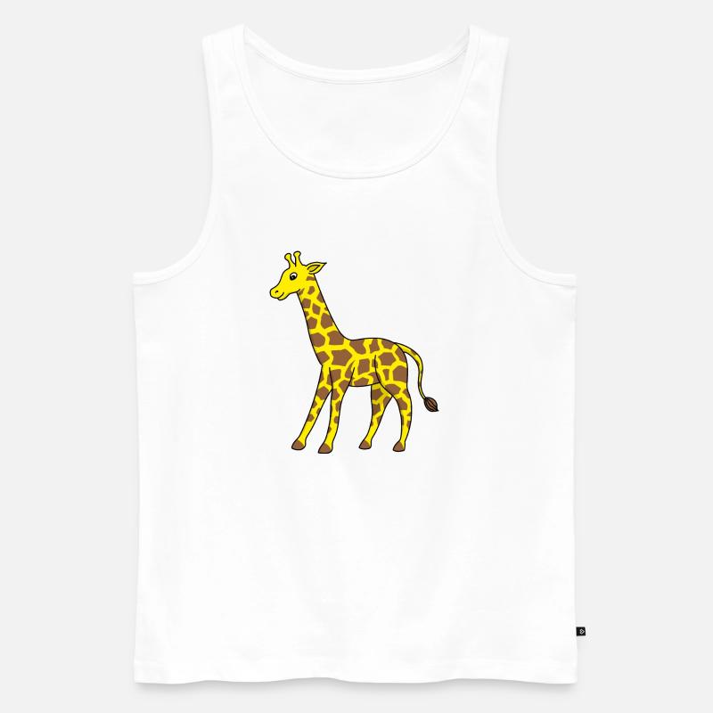 Giraffe Tiere Comic Kinder Geschenkidee - Männer Premium Bio Tank Top - Weiß