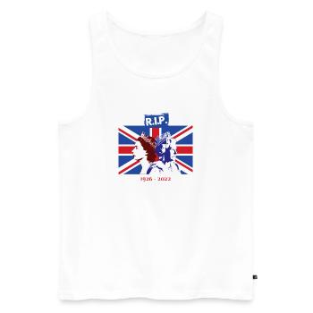 RIP - Königin Elizabeth II. - Das Ende einer Ära - Männer Premium Bio Tank Top - Weiß - Vorne - AI Model Male 178 light (178cm)