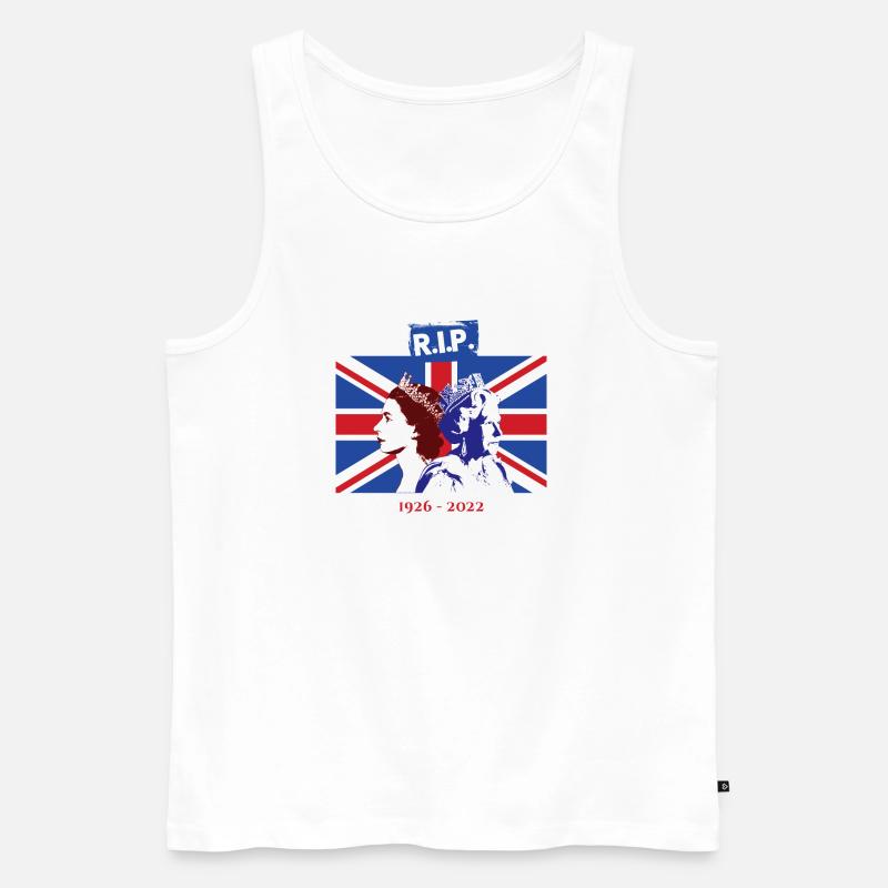 RIP - Queen Elizabeth II - La fine di un'era - Canottiera ecologica premium da uomo - bianco