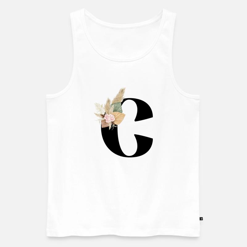 Buchstabe C blühte - Männer Premium Bio Tank Top - Weiß