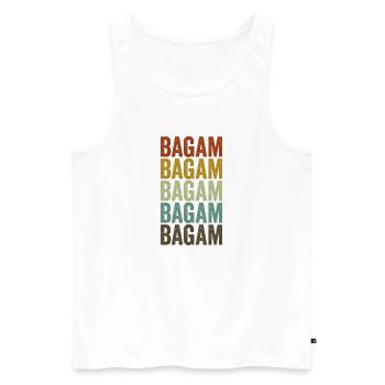 Bagam Indonésie Rétro Vintage - Débardeur bio Premium Homme - blanc - Devant - Michal (187cm)