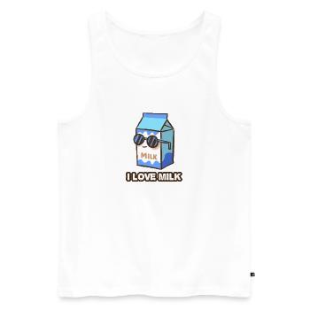 I Love Milk - Men's Premium Organic Tank Top - white - Front - Michal (187cm)