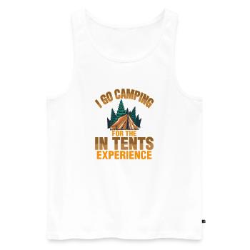 I Go Camping For The In Tents Experience - Men's Premium Organic Tank Top - white - Front - Michal (187cm)