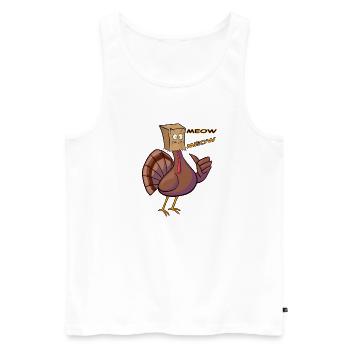 Thanksgiving Funny Turkey Fake Cat Retro Miau - Männer Premium Bio Tank Top - Weiß - Vorne - AI Model Male 178 light (178cm)