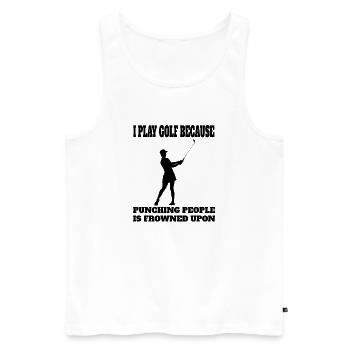 Golf Golfschläger Golfspielerin Spruch Golfball - Männer Premium Bio Tank Top - Weiß - Vorne - Michal (187cm)